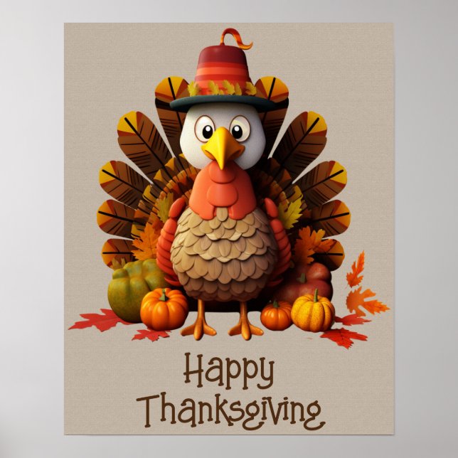 Poster de bon thanksgiving Turquie (Devant)