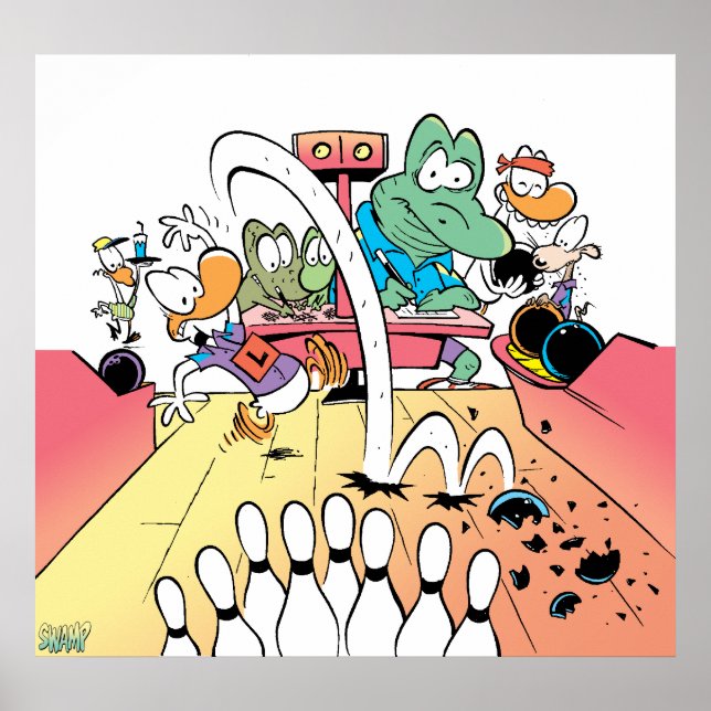 Poster de Bowling à dix broches du marais (Devant)