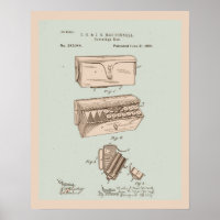 Poster de brevet de boîte à cartouche d'ammo Vinta