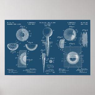 Poster de brevet de golf vintage 1 Cyanographe