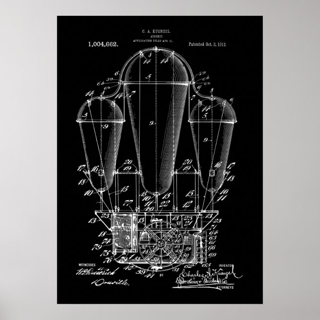 Poster de brevet de navire Steampunk (Devant)