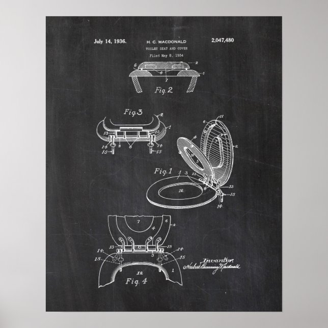Poster de brevet de siège de toilette (Devant)