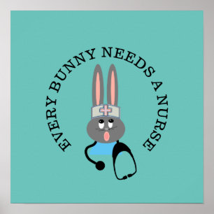 Poster de Bunny sur la Stethoscope des infirmières