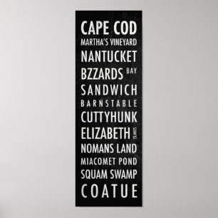 Poster de bus du Massachusetts - Cape Cod