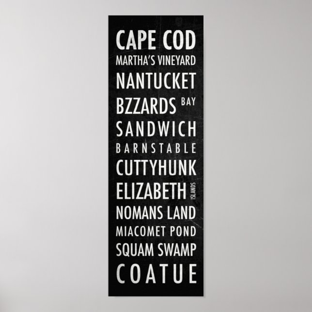 Poster de bus du Massachusetts - Cape Cod (Devant)