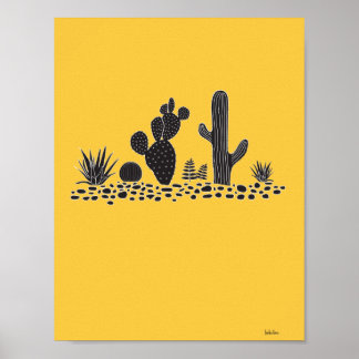 Poster de cactus jaunes et de succulents