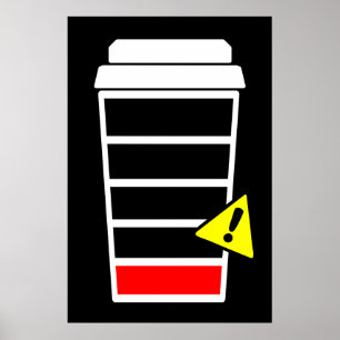 poster de café, basse caféine, ICONS, noir,
