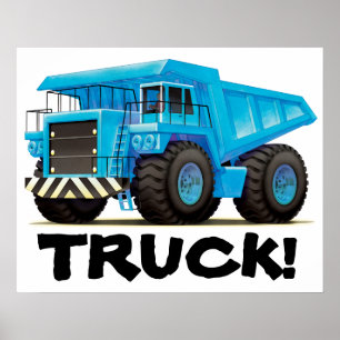 Poster de camion de construction personnalisée pou