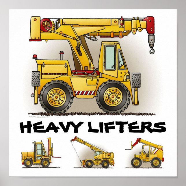 Poster de camion de grue de élévateurs lourds (Devant)