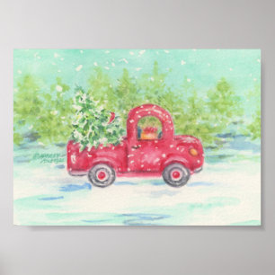 Poster de Camion Rouge de Noël Imprimer
