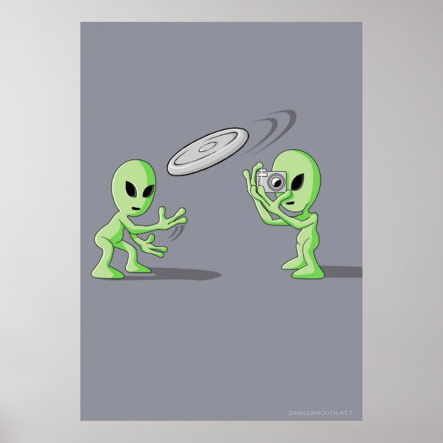 Poster de canulars Frisbee UFO Aliens (Devant)