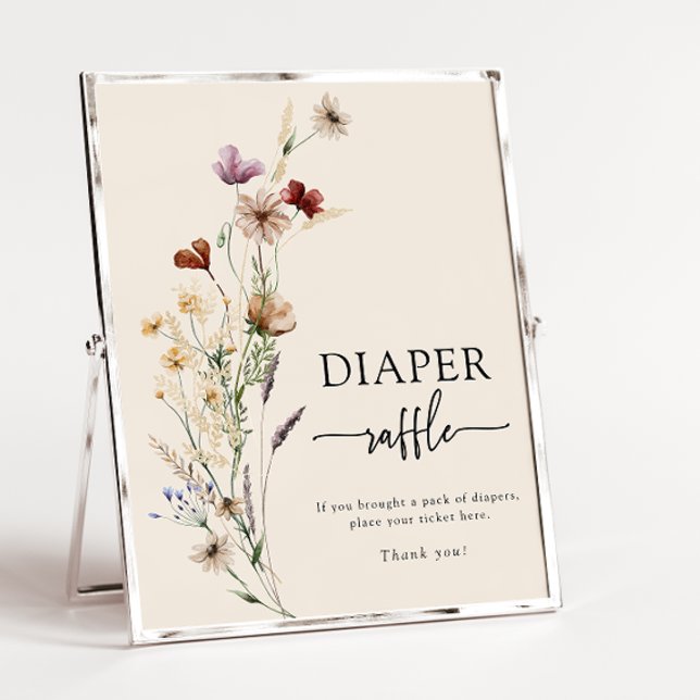 Poster de carafe de la couche Boho (Boho Diaper Raffle Poster - Frame not included
)