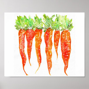 Poster de carottes couleur aquarelle - 8X10"