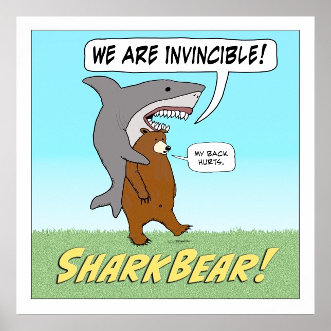 Poster de Carré invincible pour requins et ours am (Devant)