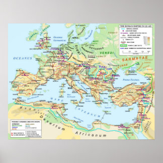 Poster de carte Empire Romain