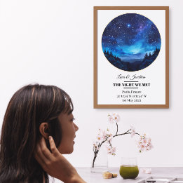 Poster de carte personnalisée en étoile - Annivers