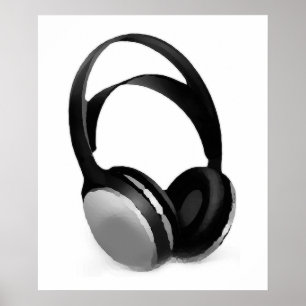 Poster de casque de pop Art noir