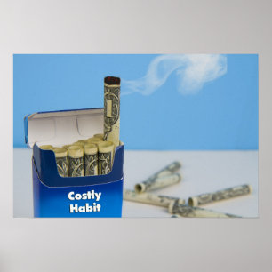Poster de cesser de fumer - Habit coûteux