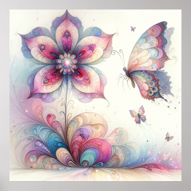 Poster de chambre à papillon Whimsical (Devant)