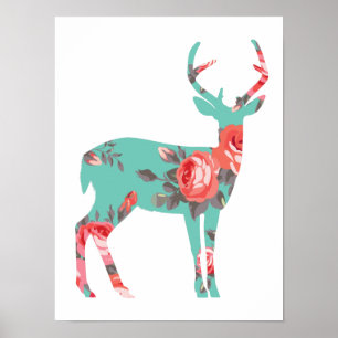 Poster de chambre pour enfants de Woodland Deer - 
