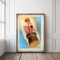 Poster de Champagne de France vintage 1930 Flapper
