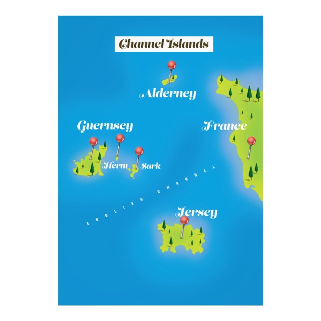 Poster de Channel Islands Map. (Devant)