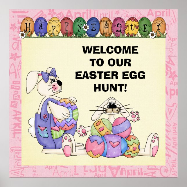 Poster de chasse aux oeufs de Pâques (Devant)