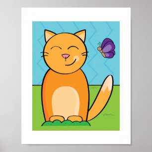 Poster de chat coloré et gras pour décoration pour