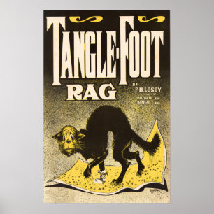 Poster de chat de cerf-pied - musique de jazz préc