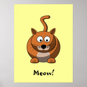 Poster de chat de dessin