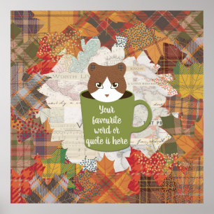 Poster de chat de pause automne