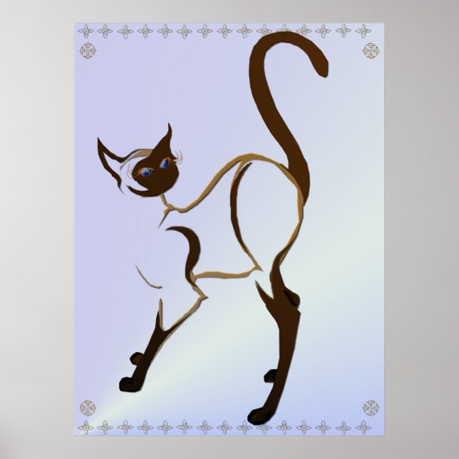 Poster de chat de Siamese Fière (Devant)