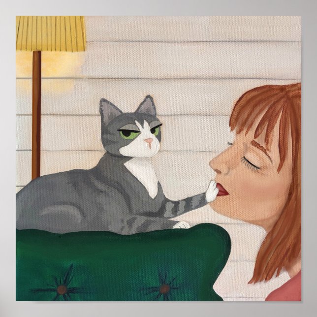 Poster de chat drôle - Rejet d'affection (Devant)