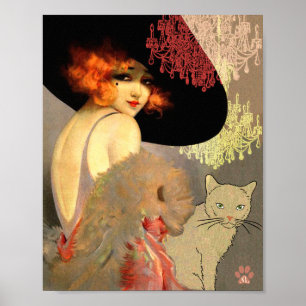 Poster de chat et de lustre Veronica ou imprimer