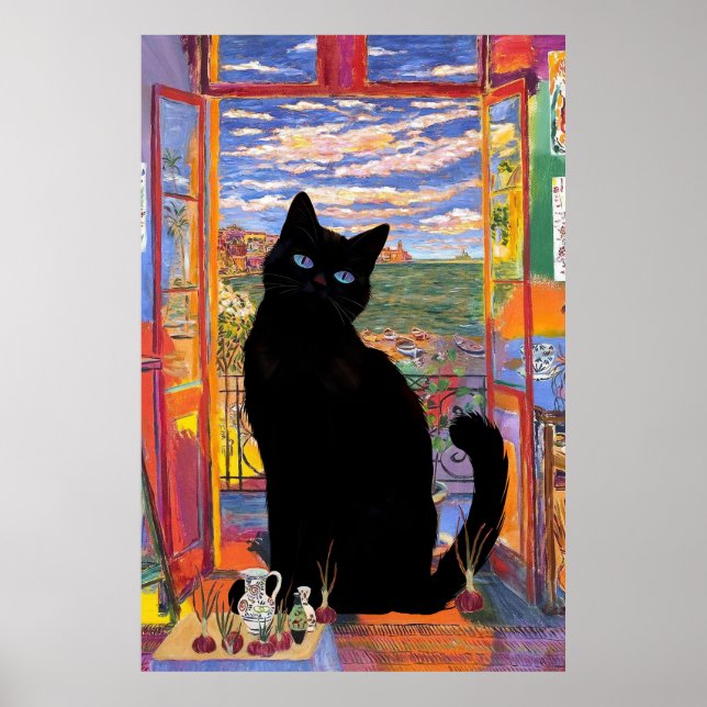 Poster de chat Matisse Open Window (Devant)