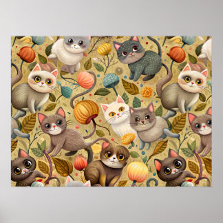Poster de chat mignon adorable (taille de chat per