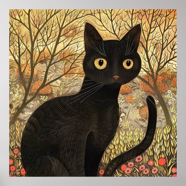 Poster de chat noir (Devant)