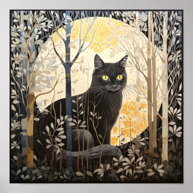 Poster de chat noir (Devant)