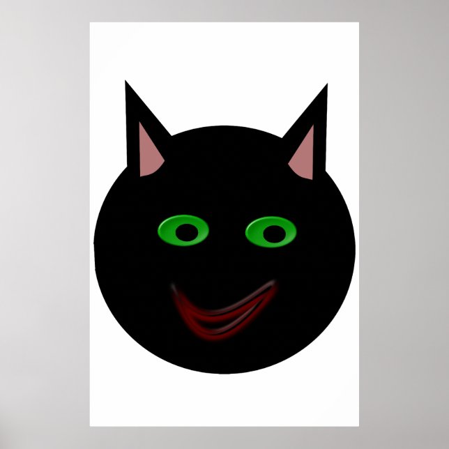 Poster de chat noir Halloween (Devant)