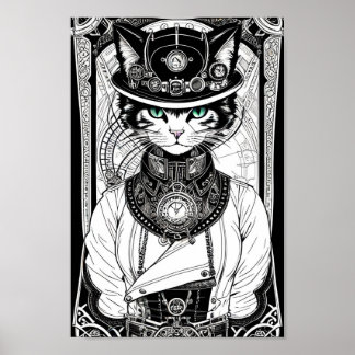 Poster de chat Steampunk