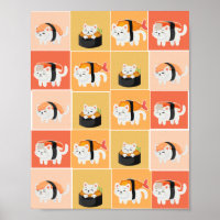 poster de chat sushi