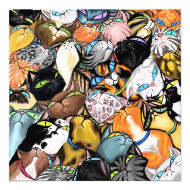 Poster de chats bouddhistes (Devant)