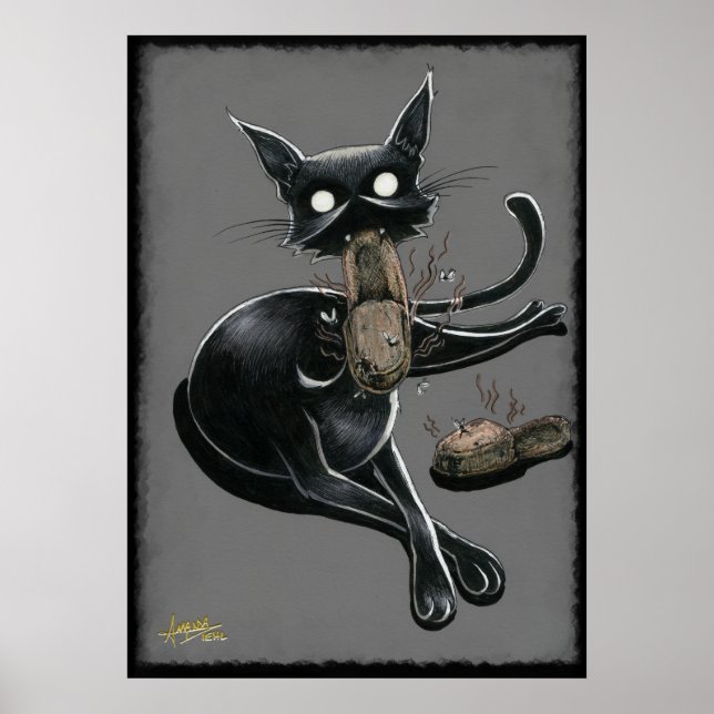 Poster de Chaussons Boo Kitty Eats (Devant)