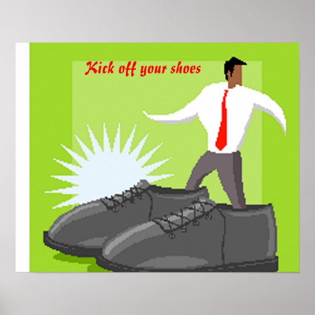 Poster de chaussure lancez vos chaussures (Devant)