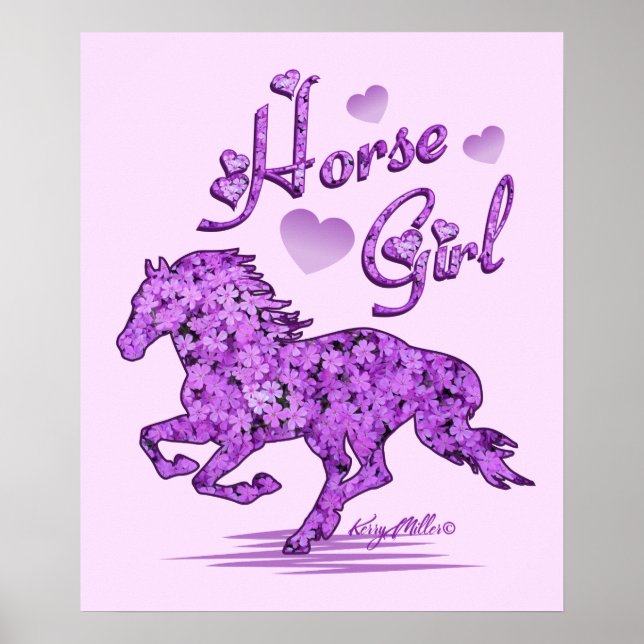 Poster de Cheval de Petite Fille (Devant)