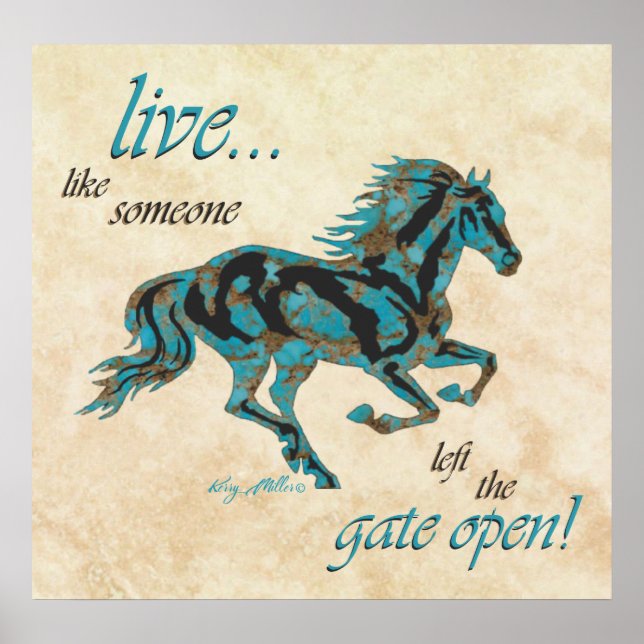 Poster de cheval Turquoise (Devant)