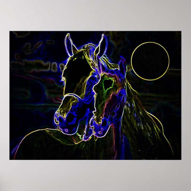 Poster de Chevaux Blacklight Imprimer - Posters de (Devant)