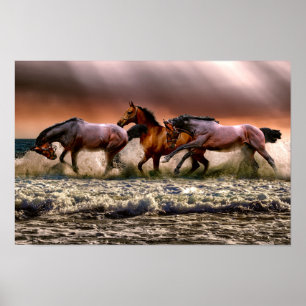 Poster de chevaux en course
