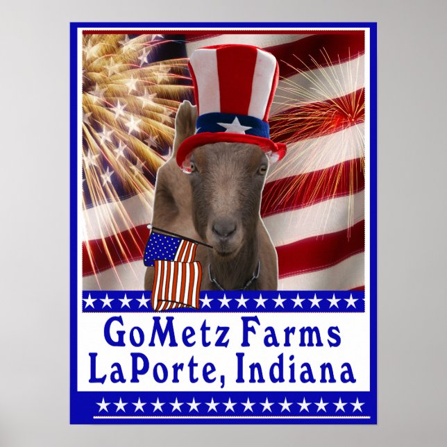 POSTER DE CHÈVRE PATRIOTIQUE GOMETZ PERSONNALISÉ (Devant)