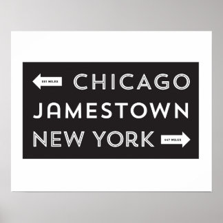 Poster de Chicago-Jamestown-New York (16 x 20)